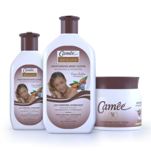 came beaute body lotion with cocoa butter ideally suited to moisturising dry skin