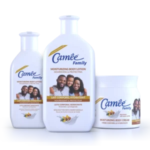 camee family body lotion with shea butter and vanilla