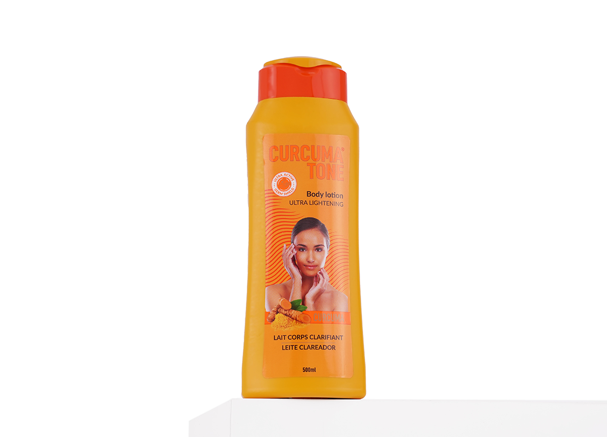curcuma tone body lotion view from above