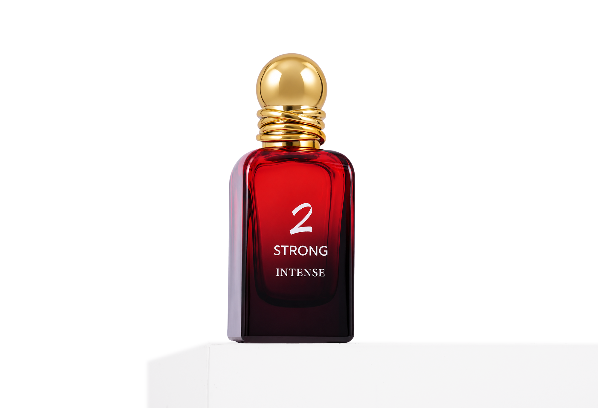 2 Strong Intense perfume 50ml by Copaci bottle on a platform